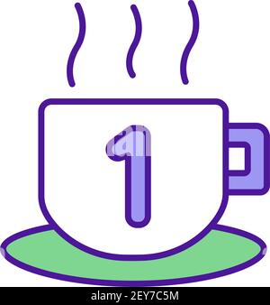 Hot water drinking RGB color icon Stock Vector