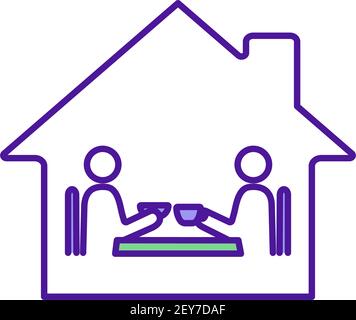 Cooking at home RGB color icon Stock Vector