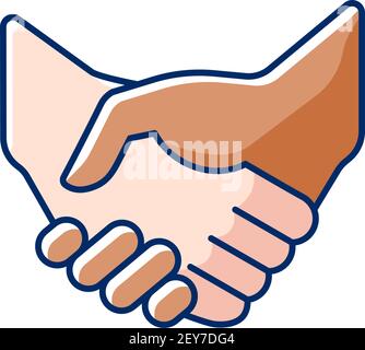 Handshake RGB color icon Stock Vector
