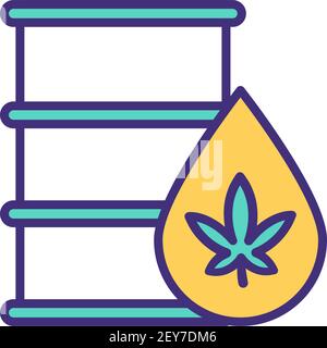 Cannabis fuel RGB color icon Stock Vector