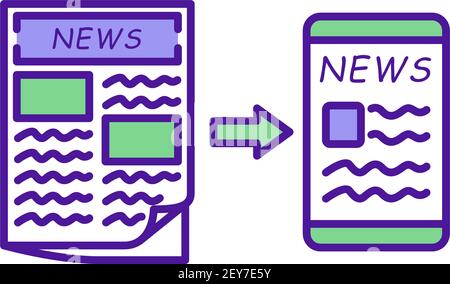 Paper saving RGB color icon Stock Vector