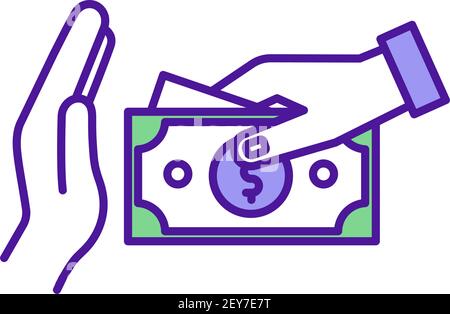 Cut spending RGB color icon Stock Vector