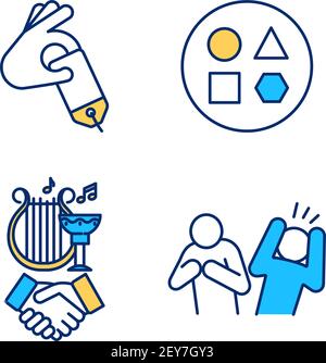 Cultural diversity RGB color icons set Stock Vector