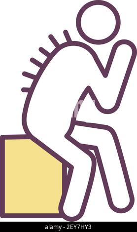 Back hair RGB color icon Stock Vector