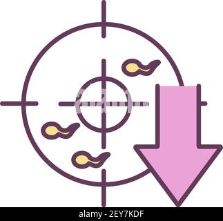 Low sperm count RGB color icon Stock Vector