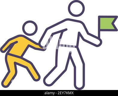 Traditional mentoring RGB color icon Stock Vector