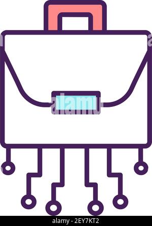 Virtual workforce RGB color icon Stock Vector