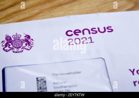 Letter informing households about the 2021 census of England and Wales Stock Photo