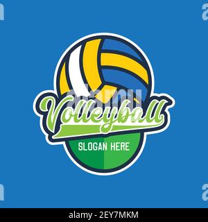 Volleyball logo element, vector volley ball icon, isolated sport sign ...