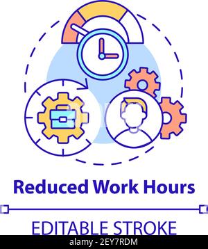 Reduced work hours concept icon Stock Vector