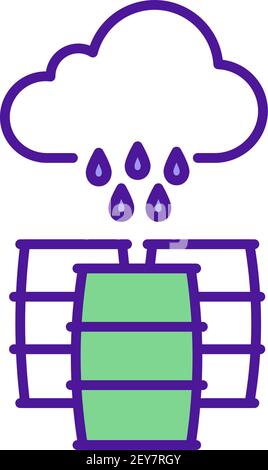 Harvest rainwater RGB color icon Stock Vector