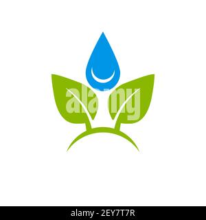Save water and save earth logo vector design. Stock Vector