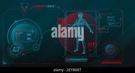 Design of the virtual interface of the data protection program. Stock Vector