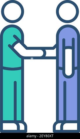 Medical coworking RGB color icon Stock Vector