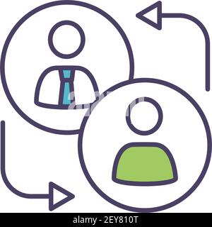 Replacement worker RGB color icon Stock Vector