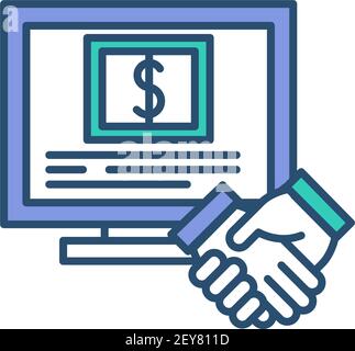 E-commerce RGB color icon Stock Vector