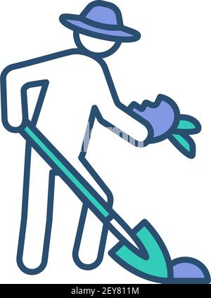 Gardening RGB color icon Stock Vector