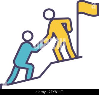 Coaching RGB color icon Stock Vector