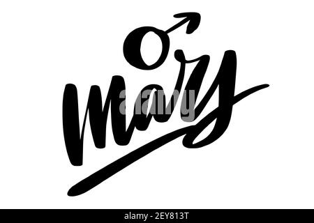 The glyph of the Mars planet. Black ink handwriting.  Stock Vector