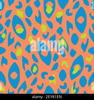 Seamless vector pattern animal texture on pink background. Bright abstract fur wallpaper design. Trendy fashion textile. Stock Vector