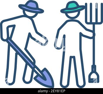 Garden sharing RGB color icon Stock Vector