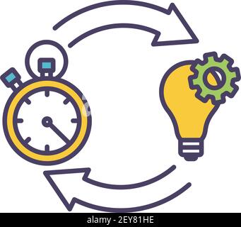 Brainstorming RGB color icon Stock Vector
