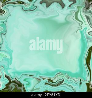 Mock up template with text box. Multicolored background. Abstract green border, semi precious stone malachite slice imitation. Fantasy frame Stock Photo