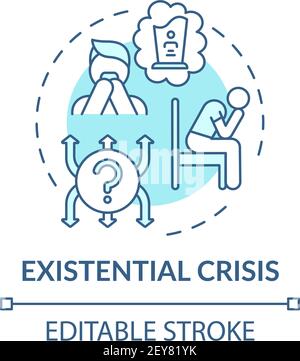 Existential crisis turquoise concept icon Stock Vector