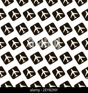 seamless pattern with airplane icons Stock Vector