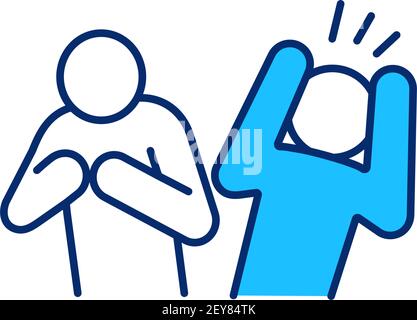 Culture shock RGB color icon Stock Vector