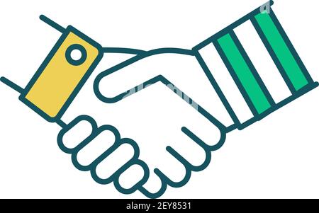 Dealmaking in business RGB color icon Stock Vector