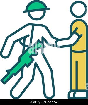 Military social worker RGB color icon Stock Vector