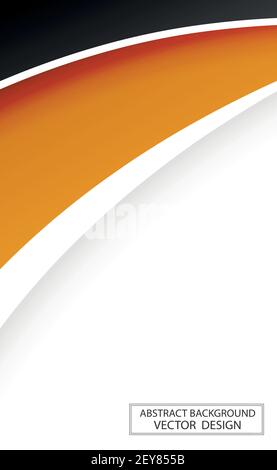 Abstract web template black and orange lines on white background - Vector illustration Stock Vector
