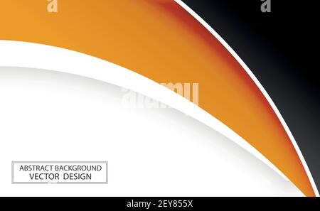 Abstract web template black and orange lines on white background - Vector illustration Stock Vector