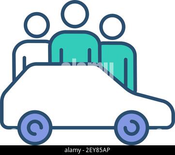 Car sharing RGB color icon Stock Vector