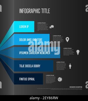 Vector deep blue multipurpose Infographic template with four elements ...