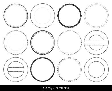 Vector illustration of different types of round stamps Stock Vector