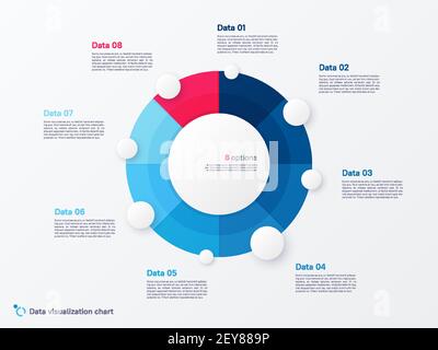 8 eight percent vector circle chart, percentage diagram graph for web ...
