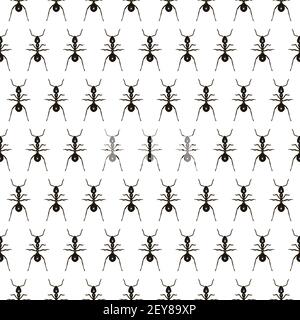 Vector seamless pattern with insects, bee, beetle Stock Vector