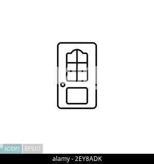 Interroom door vector flat icon. Construction, repair and building. Graph symbol for your web site design, logo, app, UI Stock Vector
