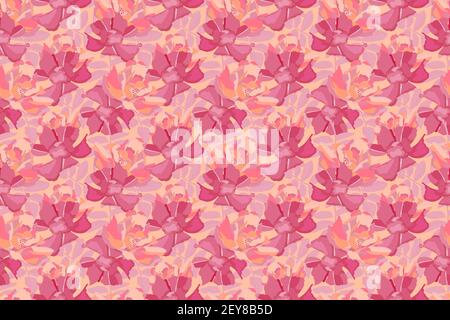 Vector floral seamless pattern. Pink, maroon flowers. Stock Vector