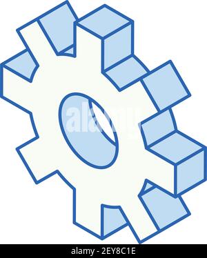 Gear Settings Icon isometric 3d vector illustration Stock Vector Image ...