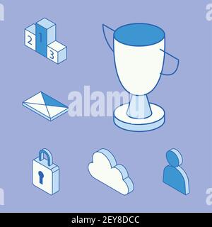six media icons Stock Vector