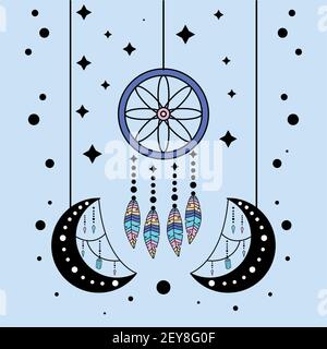 dream catchers hanging Stock Vector
