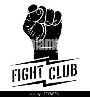 Fight club logo with fist vector illustration Stock Vector