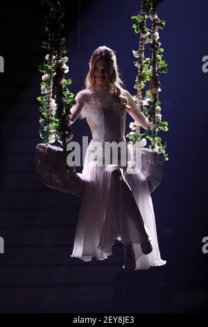 Cologne, Germany. 05th Mar, 2021. Kim Riekenberg performs during the first show of the 14th season of the dance competition 'Let's Dance'. Credit: Andreas Rentz/Getty Images Europe/dpa/Alamy Live News Stock Photo