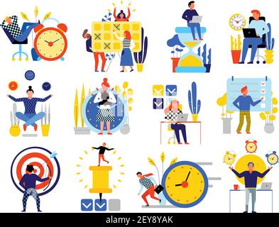 Planning Work Process Collection Icons Set Vector Stock Vector Image ...