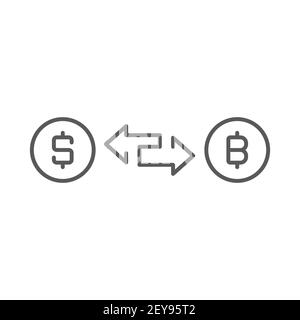 baht and dollar exchange vector icon filled flat sign-for mobile concept and web design us dollar Stock Vector