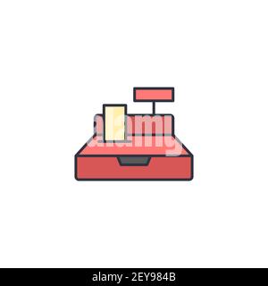 cash register line icon outline vector sign linear style pictogram isolated on white symbo Stock Vector
