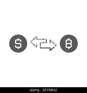 baht and dollar exchange vector icon filled flat sign-for mobile concept and web design us dollar Stock Vector